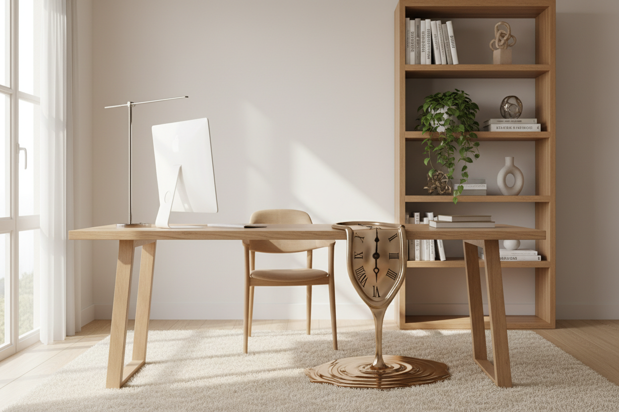 Melting Clock on Desk